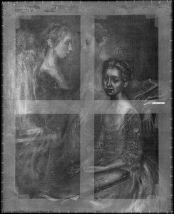 Röntgenfoto van Portret van de dochters van de kunstenaar door Thomas Gainsborough
